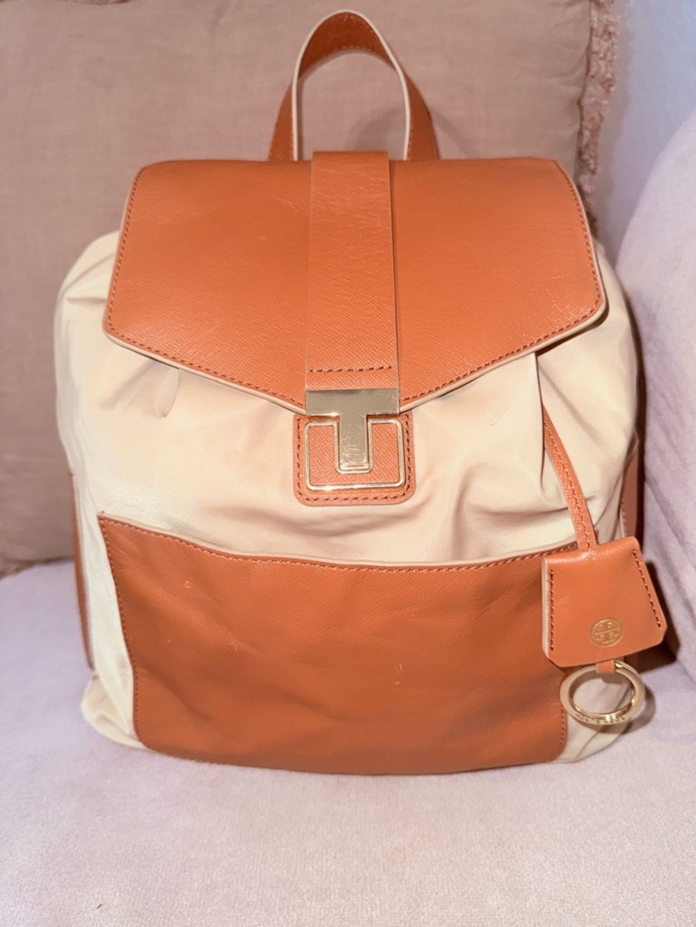 Tory Burch Nylon&  Leather-Trim Backpack